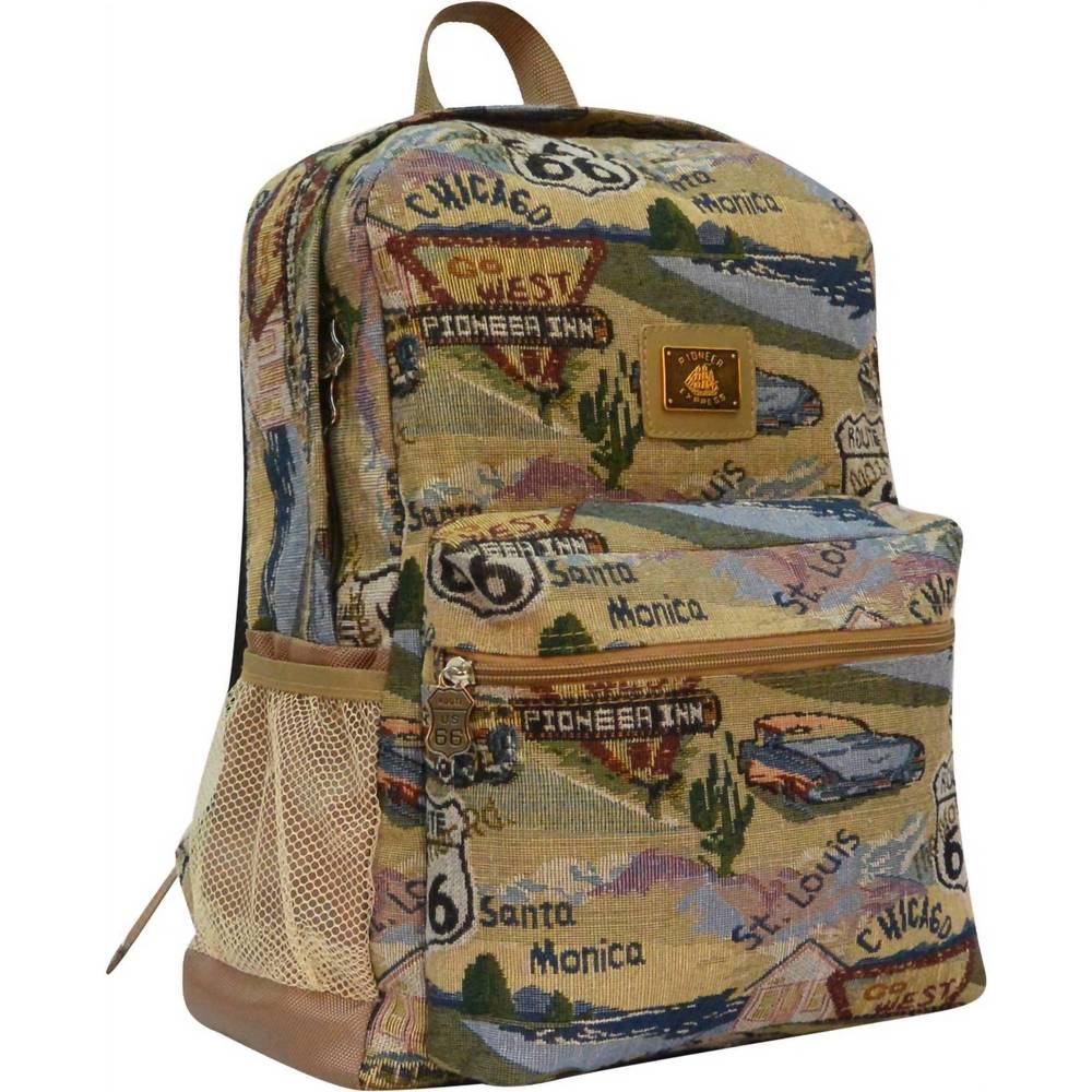 NEW ROUTE 66 unisex - tapestry backpack in beige multi